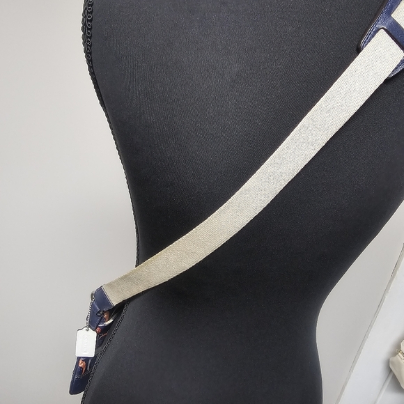 Navy Red Coach Signature Legacy Crossbody Vacation Purse Travel Resort Preppy - Picture 6 of 13